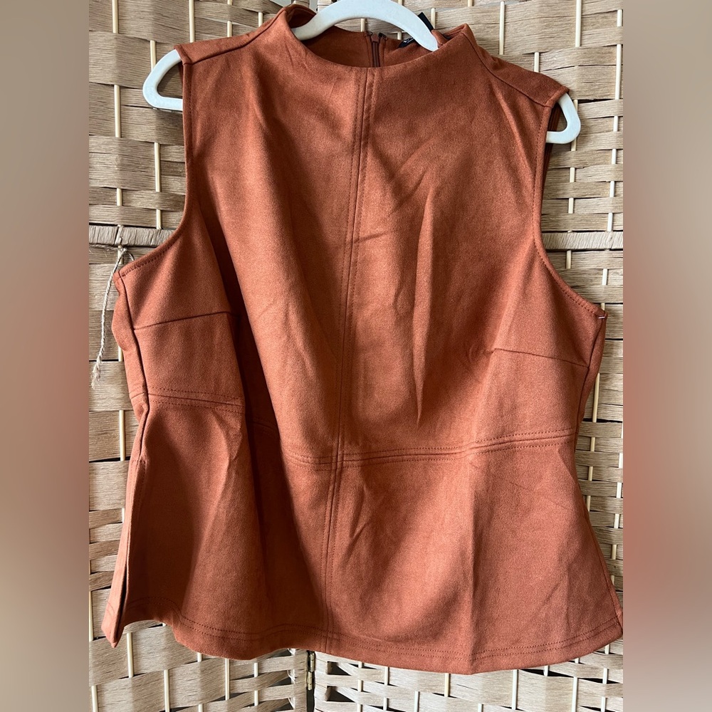 Eloquii Terracotta Faux Suede Sleeveless Top/Vest Size 18